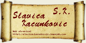 Slavica Kačunković vizit kartica